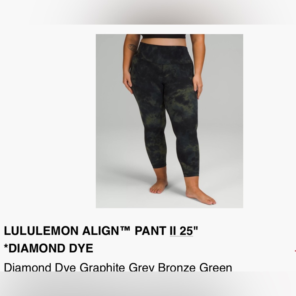 lululemon Align™ Pant II 25" - Diamond Dye Graphite Green Rare*